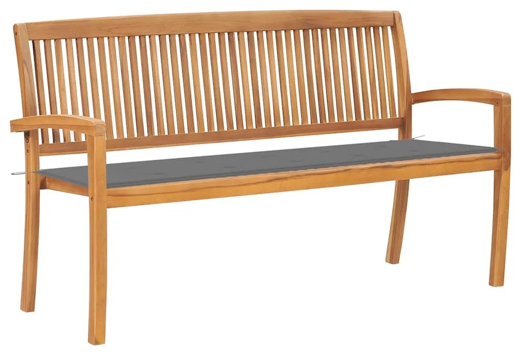 Banco de jardim empilhável c/ almofadão 159 cm teca maciça