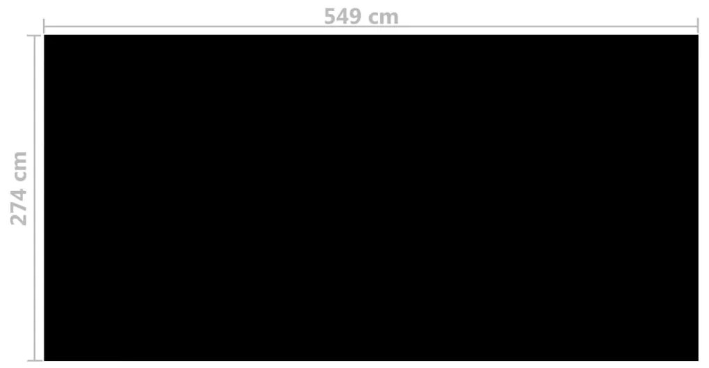 Cobertura para piscina 549x274 cm PE preto