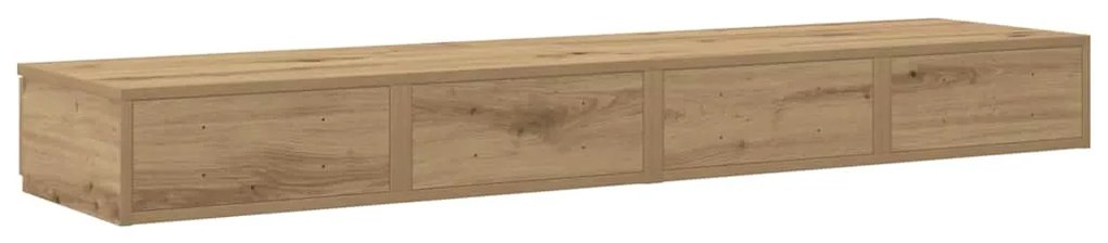 Cômoda de cama Carvalho Artesanal 150x36,5x16,5 cm Madeira Reconstituí