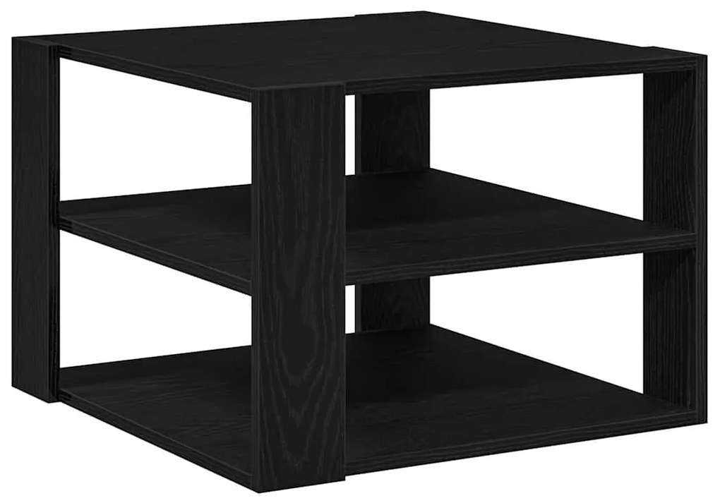 Mesa de centro vidaXL Preto Carvalho 59,5x59,5x40 cm Madeira Engenhari