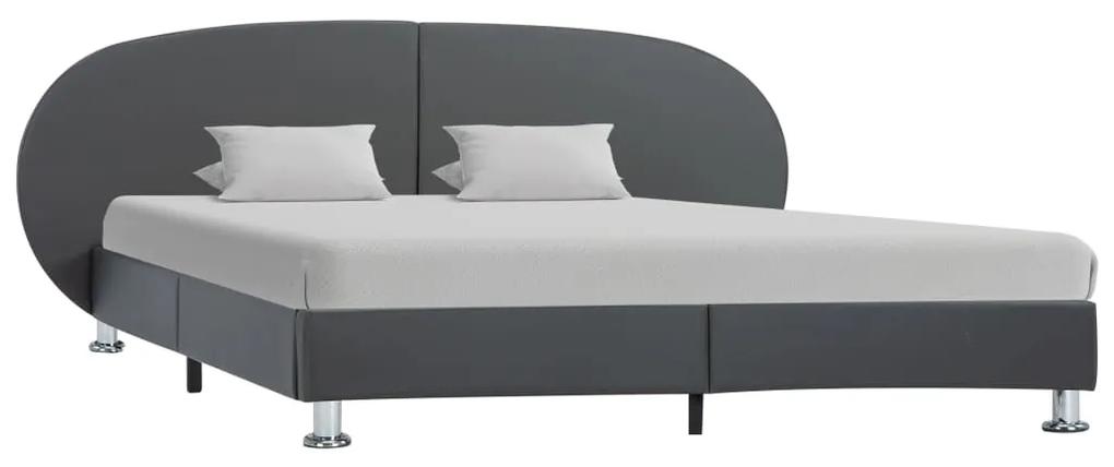 285416 vidaXL Estrutura de cama 120x200 cm couro artificial cinzento