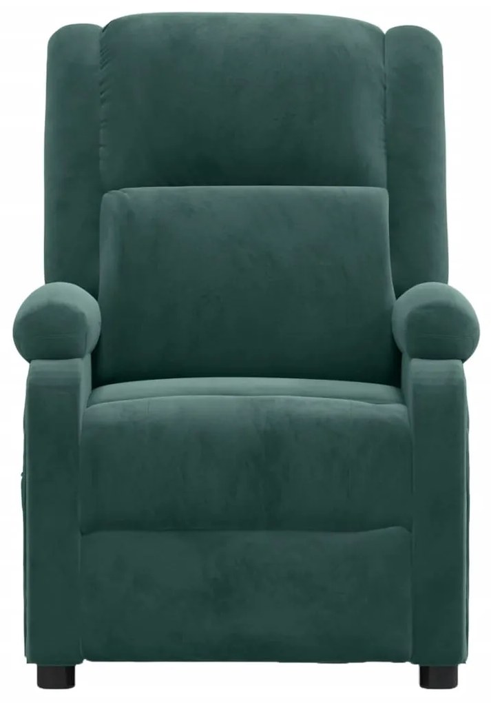Poltrona de massagens veludo verde-escuro