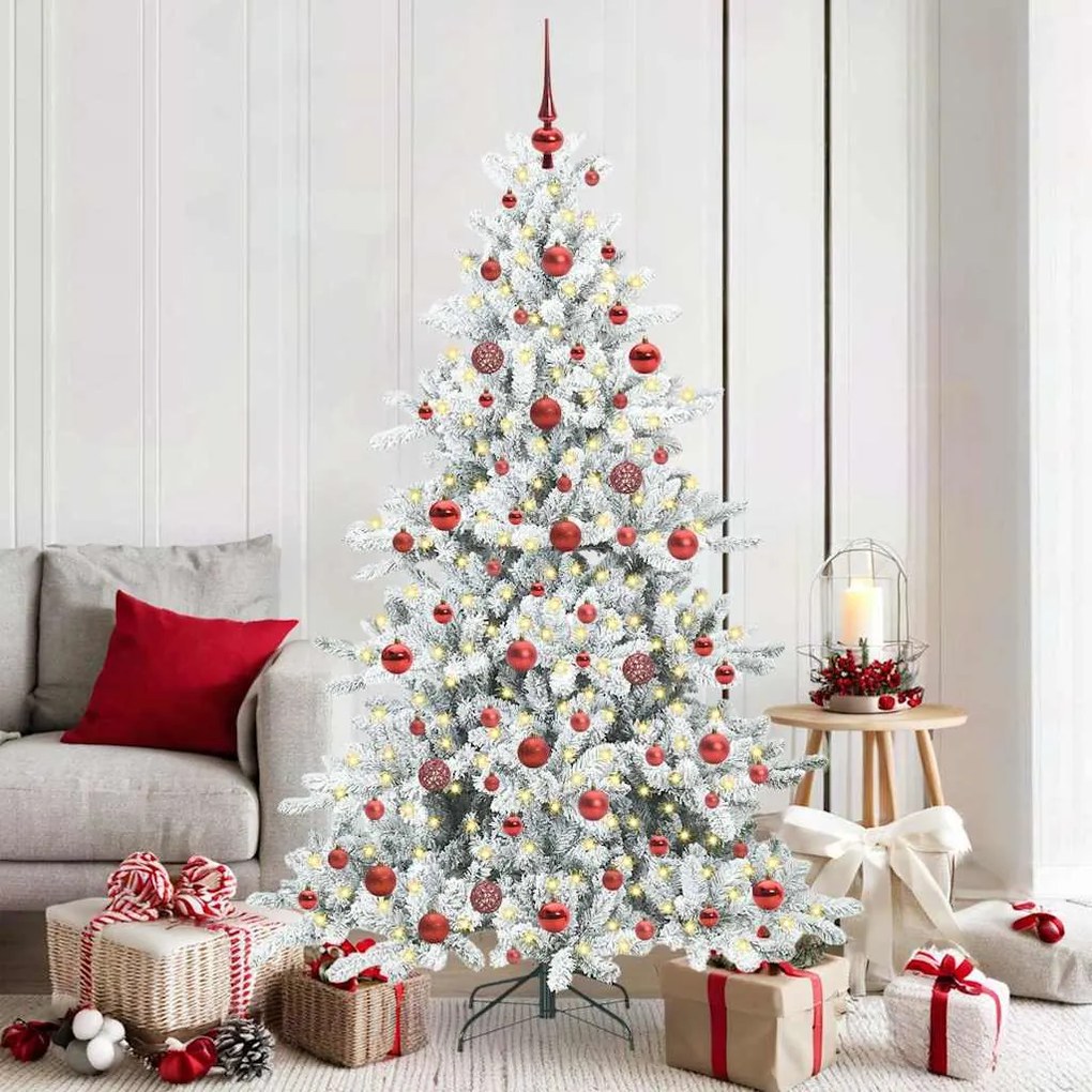 vidaXL Árvore de Natal Articulada Artificial Branco 180 cm PVC