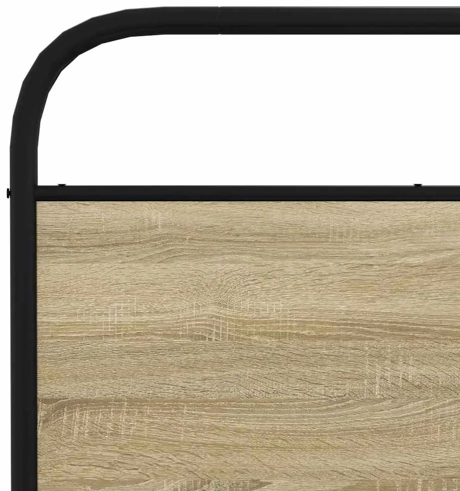 Estrutura de cama sem colchão 193x203cm metal carvalho sonoma