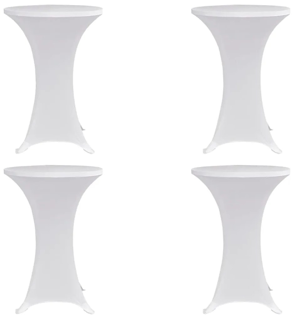 vidaXL Capa para mesa de pé elástica Ø60 cm 4 pcs branco