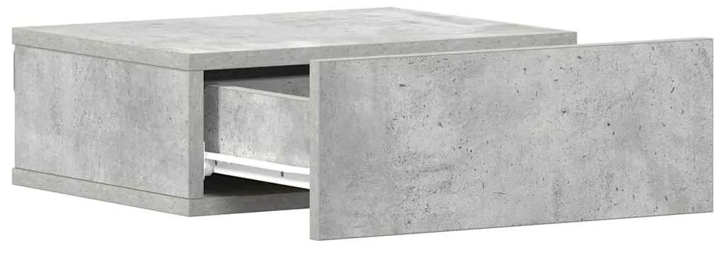 Mesa cabeceira suspensa 2pcs derivados madeira cinzento cimento