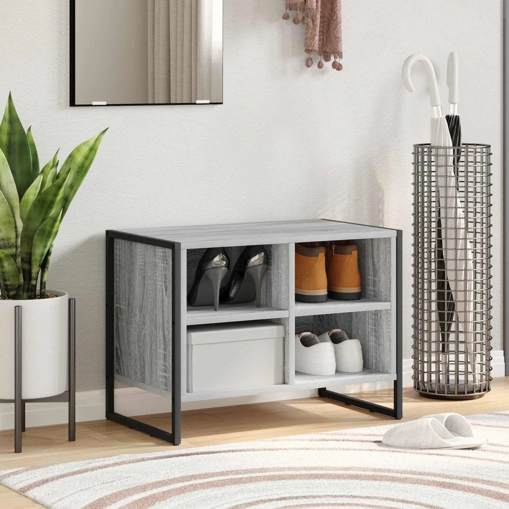 vidaXL Armário de Sapatos Cinza Sonoma 60 x 35 x 44 cm