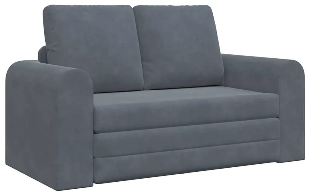 Sofá Cama de Chão 2 em 1 Cinza Escuro 148x71x83 cm Veludo