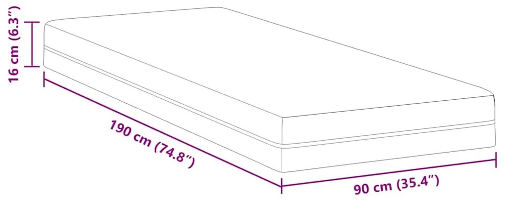 Colchões Branco, Cinza 90 x 190 cm