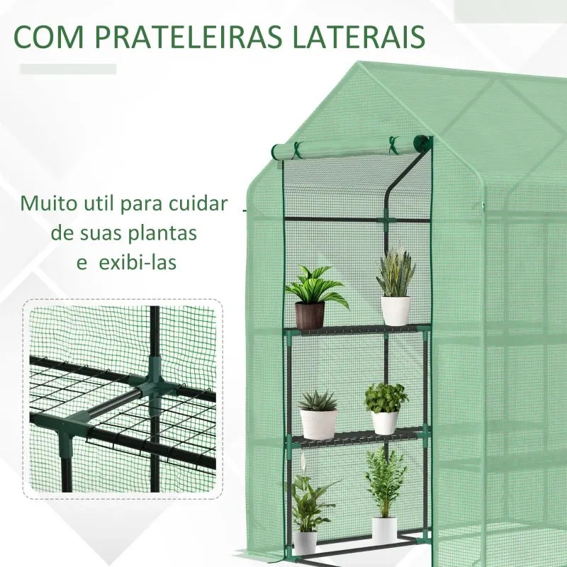 Estufa de Jardim com Prateleiras