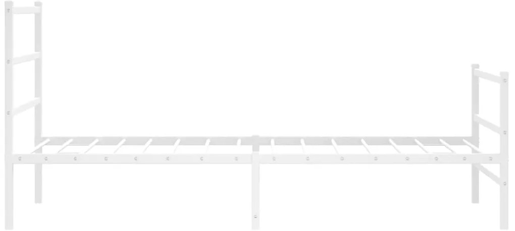 Estrutura de cama com cabeceira e pés 100x190 cm metal branco