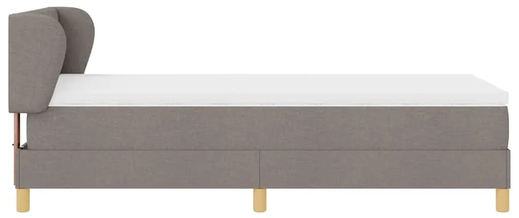 Cama Box Spring vidaXL com Colchão em Taupe, 90x200 cm, Tecido