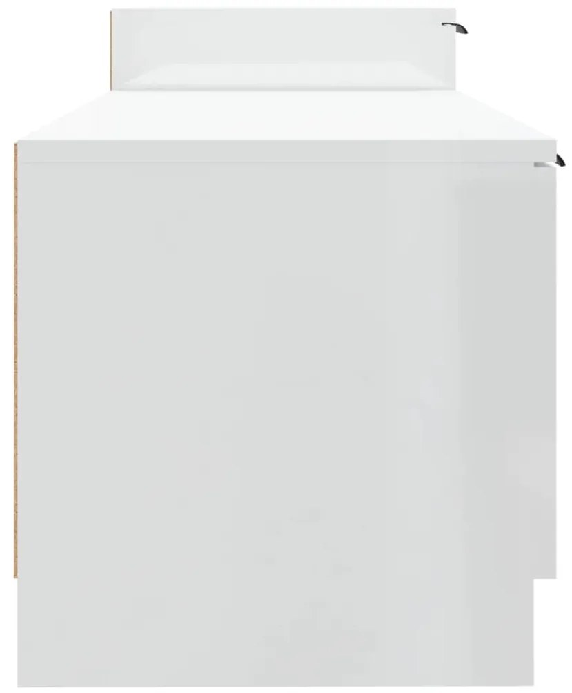 Móvel p/ TV 158,5x36x45cm derivados de madeira branco brilhante