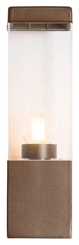 Candeeiro de parede exterior moderno castanho ferrugem IP44 - Malios Moderno
