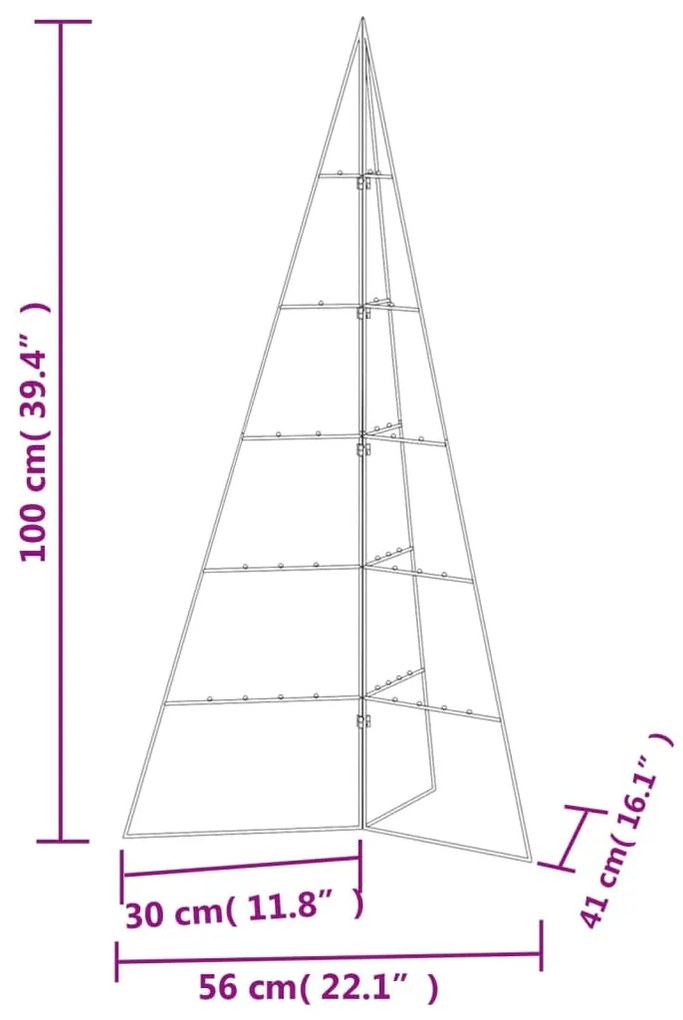Árvore de Natal Piramide para Decoração em Metal - 100 cm