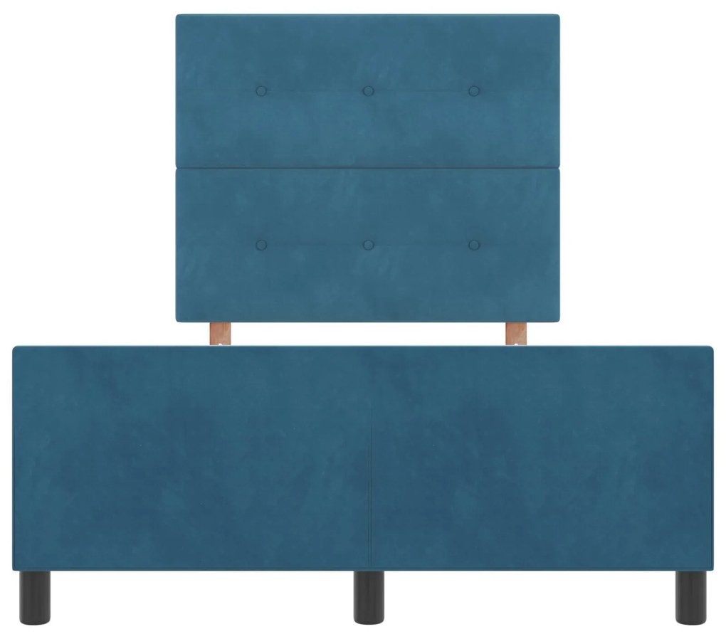 Estrutura de Cama vidaXL Azul Escuro 120x190 cm Veludo