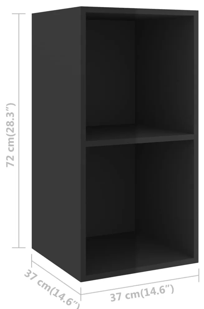 3 pcs conjunto móveis de TV derivados madeira preto brilhante