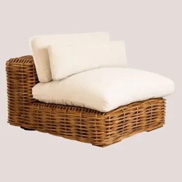 Módulo Central Para Sofá Modular De Jardim Em Rattan Milu Style Natural - Sklum