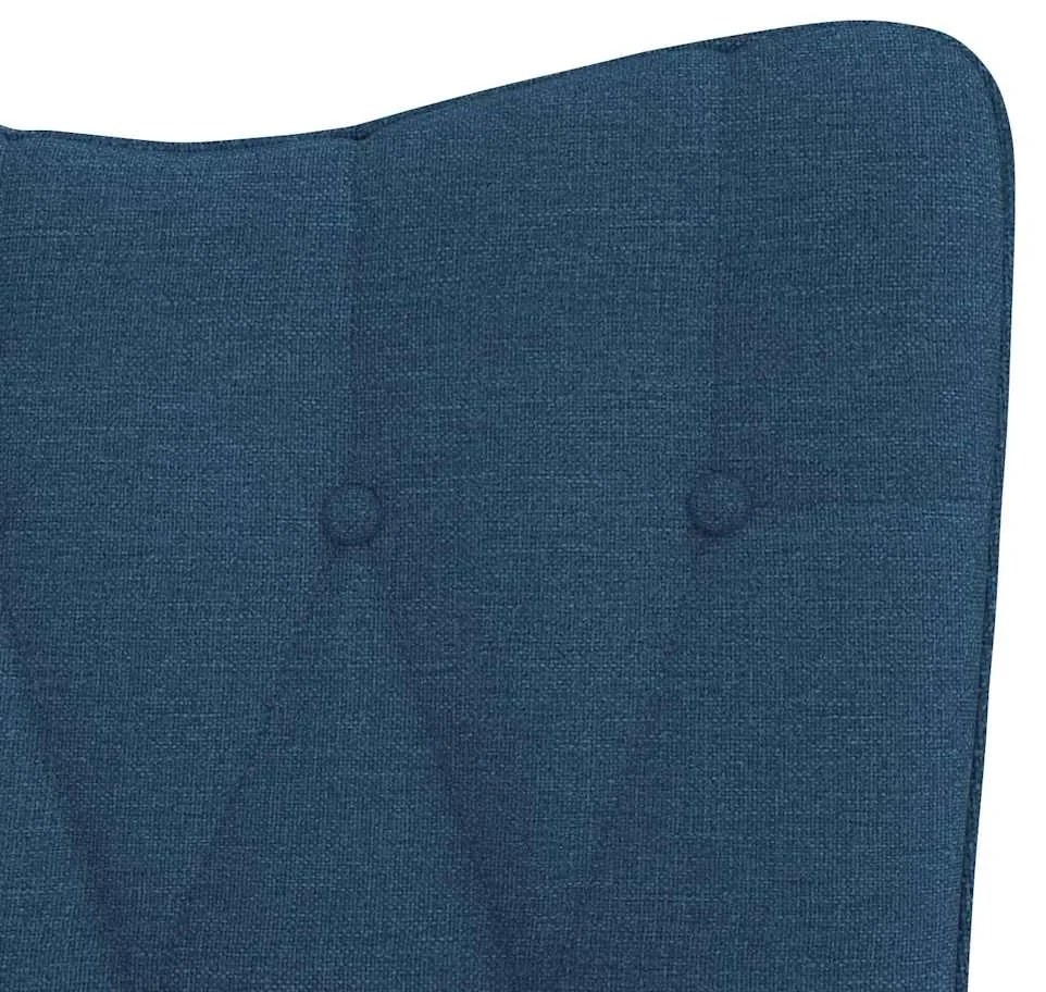 Cadeira de baloiço com banco tecido azul