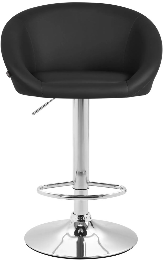 Banco de bar Miami em couro sintético e com estrutura cromada 55 x 86-106 x 51 cm Preto