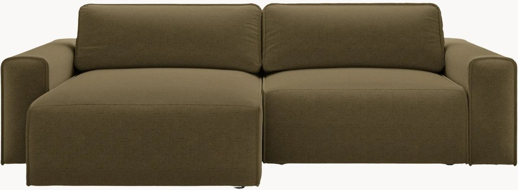 Sofá-cama de canto em chenille com arrumação Victor (3 lugares)