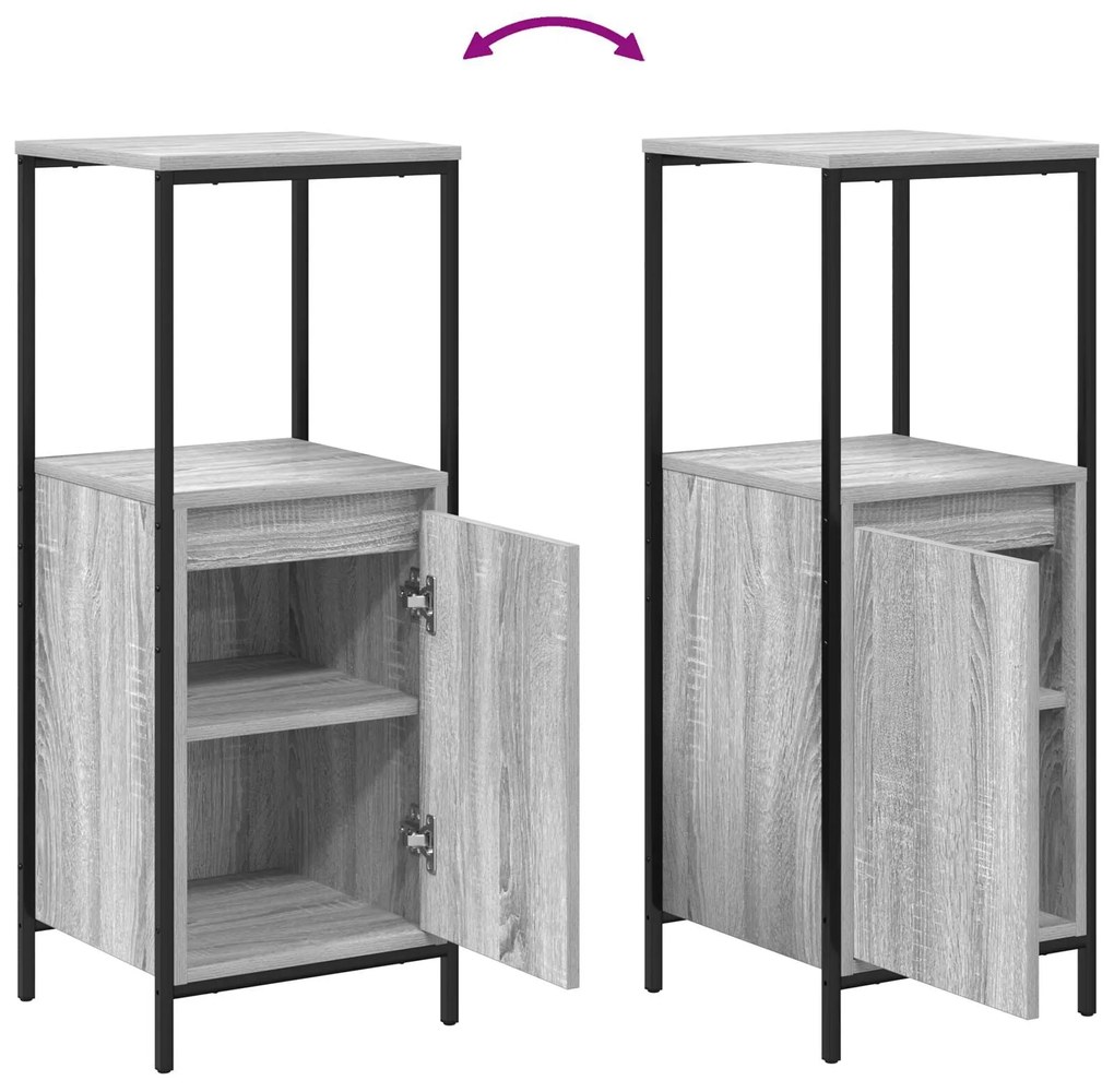 Conjunto de Móveis para a Casa de Banho 5 Peças vidaXL Cinza Sonoma em