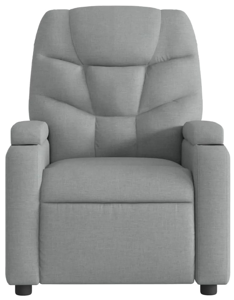 Poltrona de massagens reclinável elétrica tecido cinzento-claro