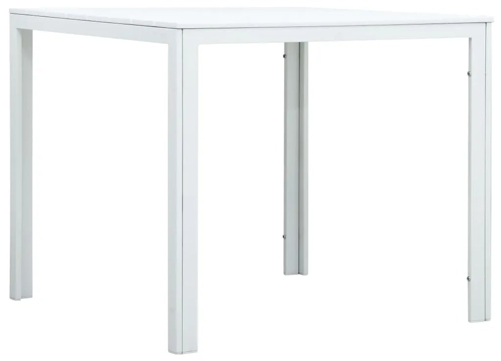 Mesa de centro 78x78x74 cm PEAD aspeto madeira branco