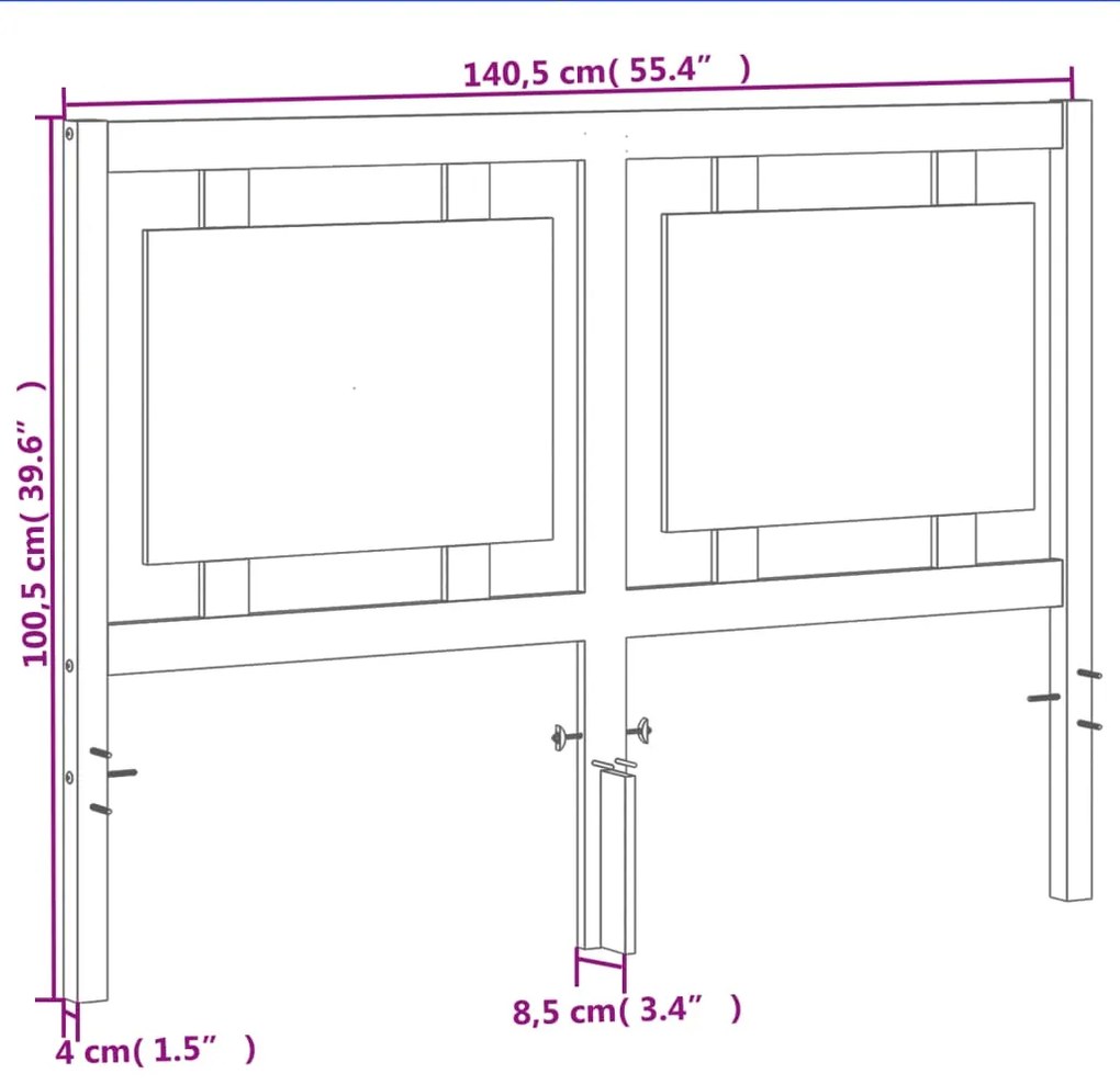 Cabeceira 135 cm madeira de pinho maciça castanho-mel