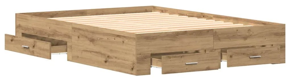 Estrutura de Cama com Gavetas Carvalho Artesanal