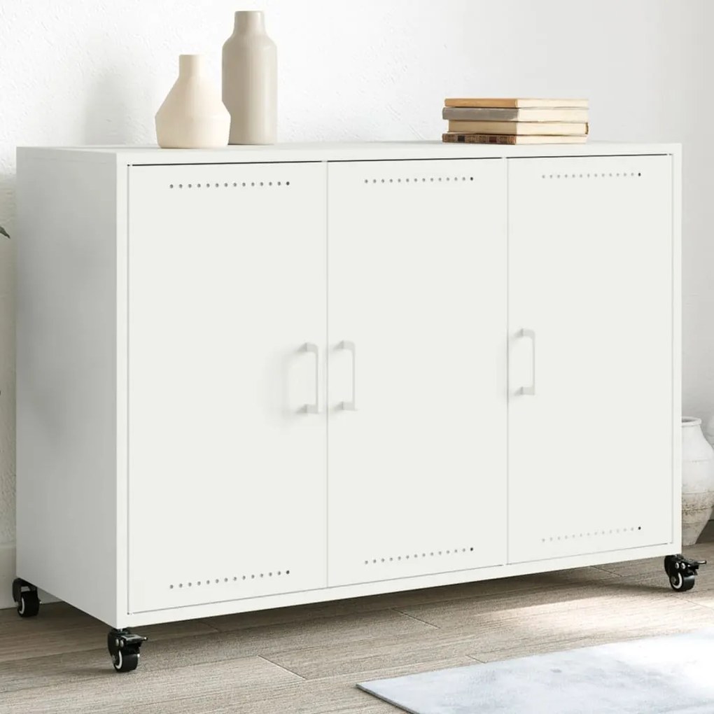 vidaXL Aparador 100,5x39x72 cm aço branco