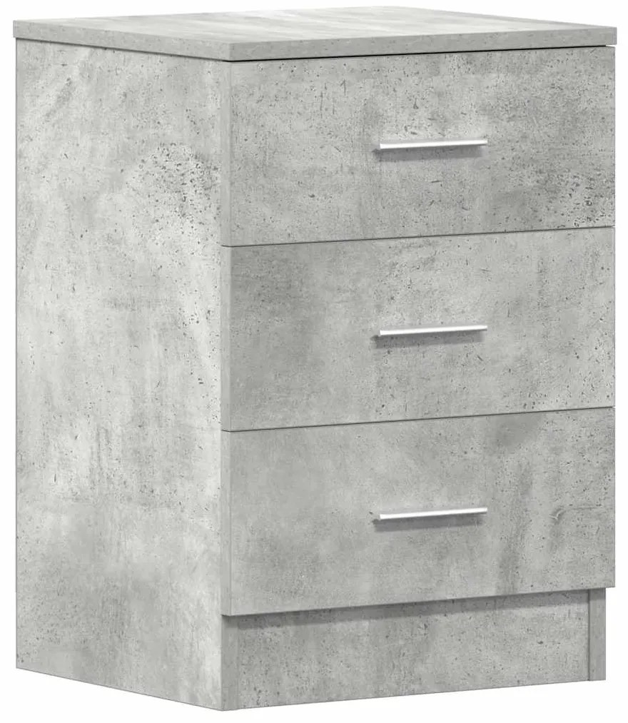 Mesas cabeceira 2pcs 38x35x56cm derivados madeira cinza cimento