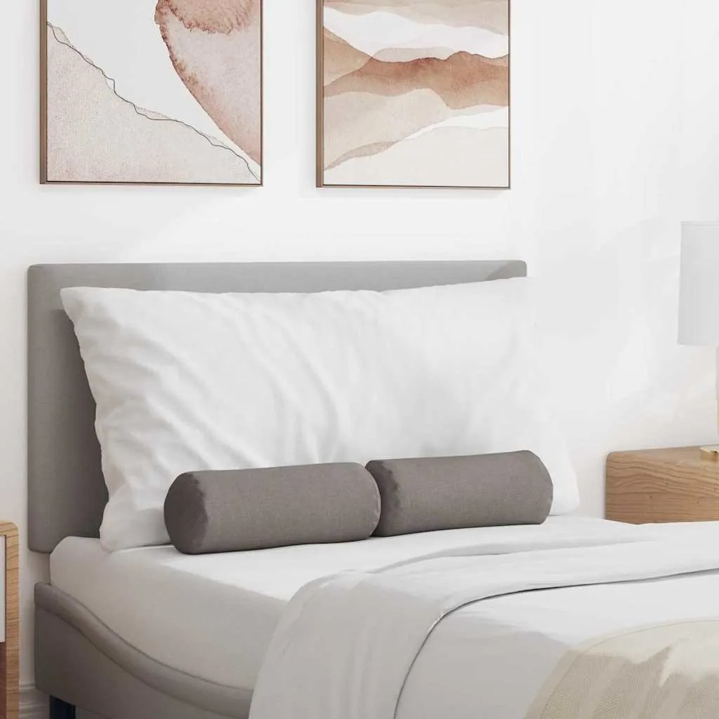 vidaXL Almofadas de Apoio 2 pcs Cinzento-acastanhado Ø 15 x 40 cm