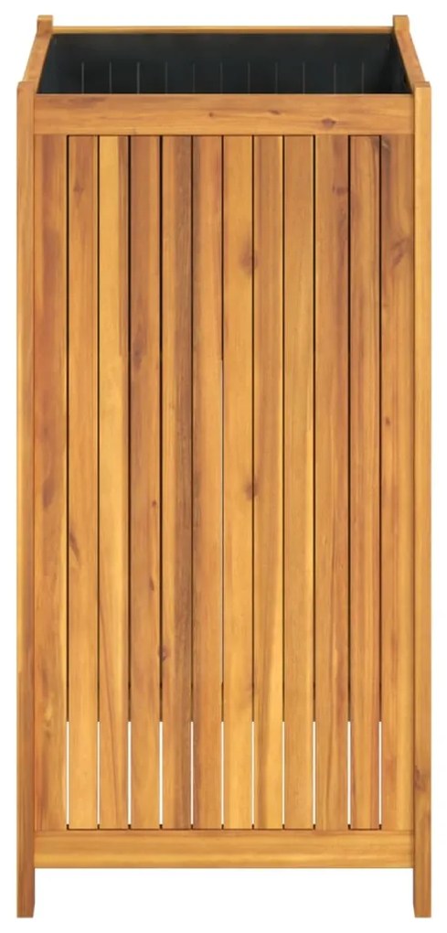 Vaso/floreira de jardim com forro 50x50x100 cm acácia maciça
