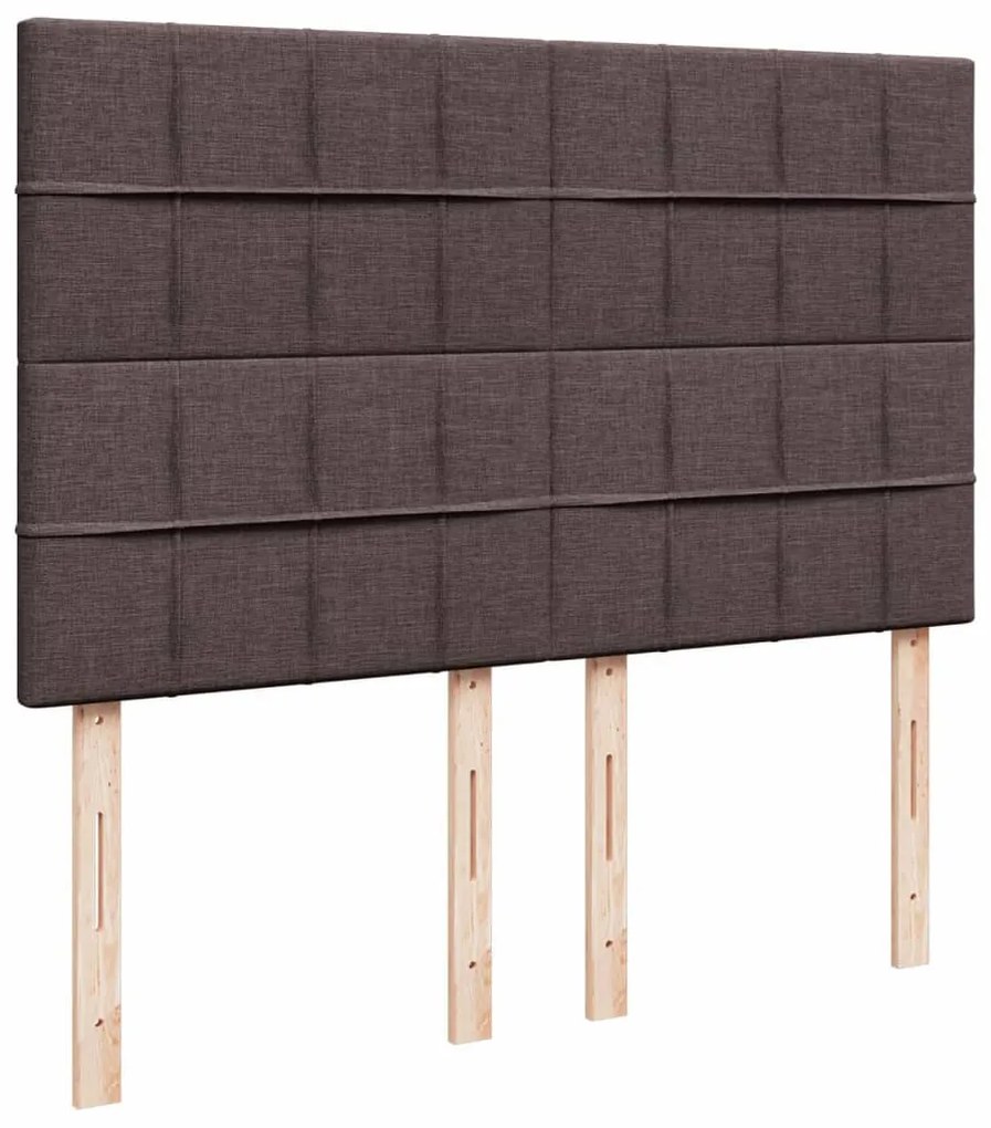 Cama com molas/colchão 160x200 cm tecido castanho-escuro