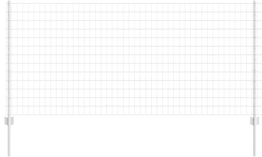vidaXL Cerca e Poste Prateado 1 x 10 m Aço