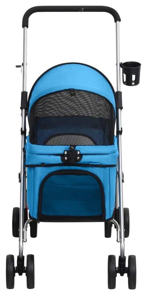Carrinho dobrável para cães 76x50x100 cm tecido oxford azul