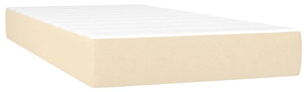 Cama boxspring com colchão 120x190 cm tecido cor creme