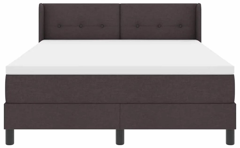 Cama Box Marrom Escuro 140 x 200 cm Tecido e Espuma
