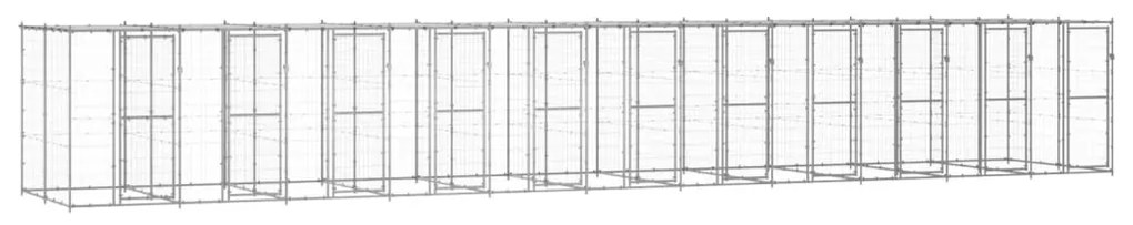 vidaXL Canil de exterior com telhado 26,62 m² aço galvanizado