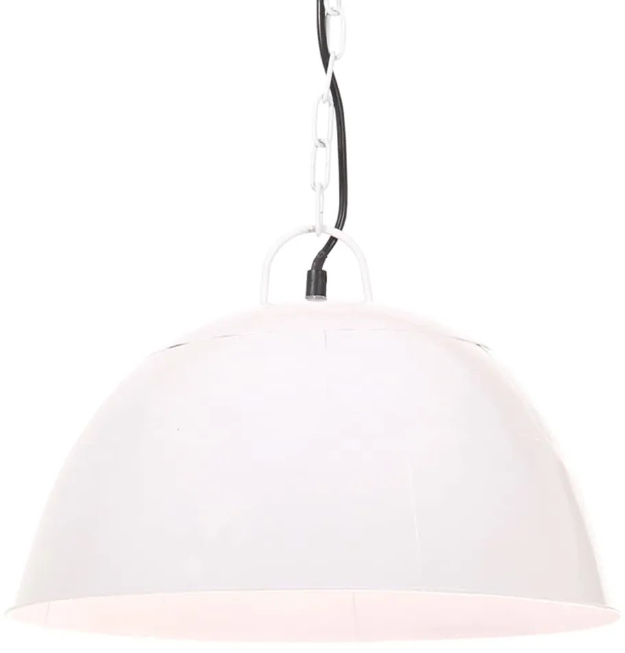 Candeeiro suspenso vintage indust. redondo 25 W 41 cm E27 branco