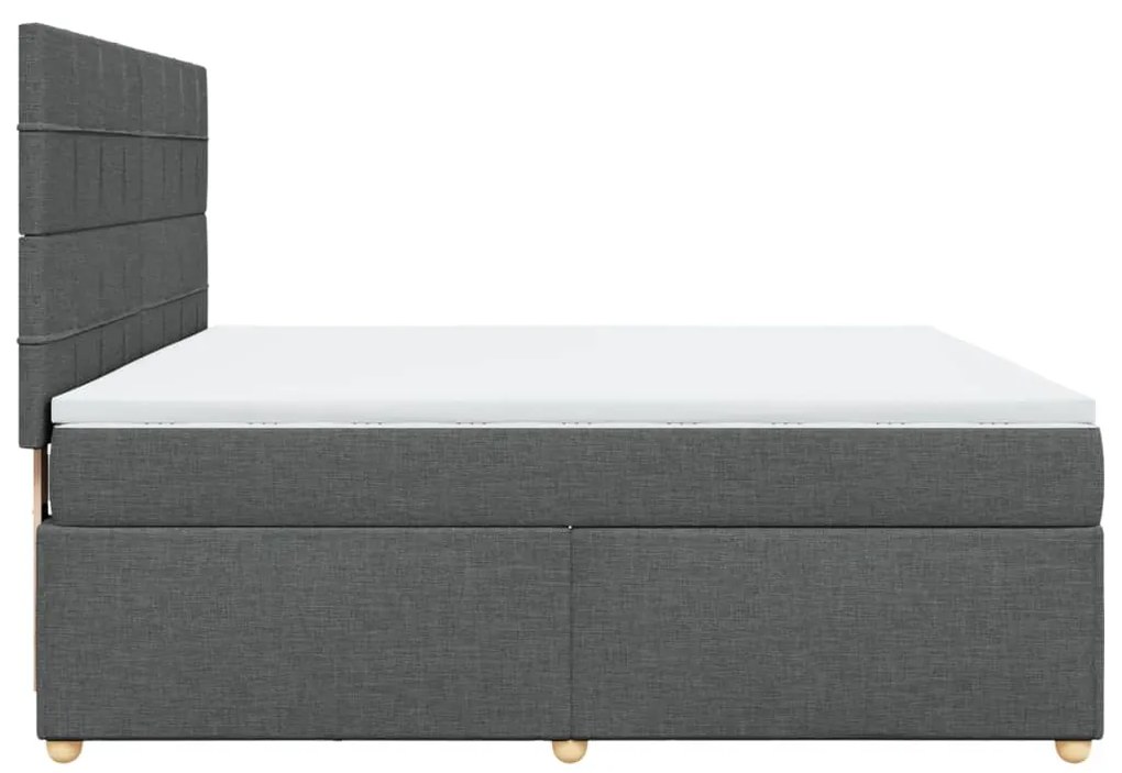 Cama com molas/colchão 180x200 cm tecido cinzento-escuro