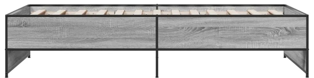 Estrutura cama 100x200 cm derivados madeira/metal cinza sonoma