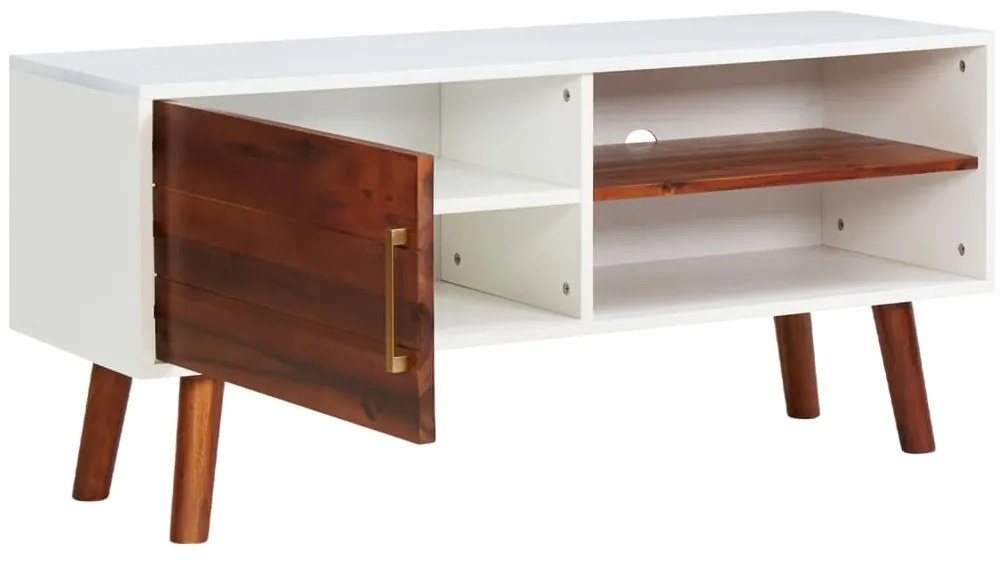 Móvel de TV 110x35x50 cm madeira de acácia maciça e MDF