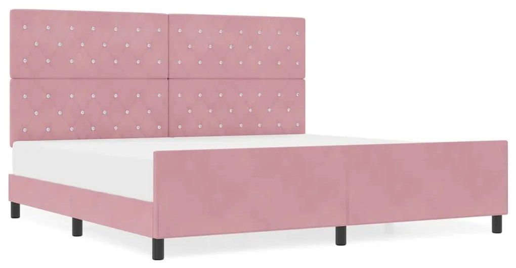 Cama de Veludo Rosa vidaXL 200x200 cm