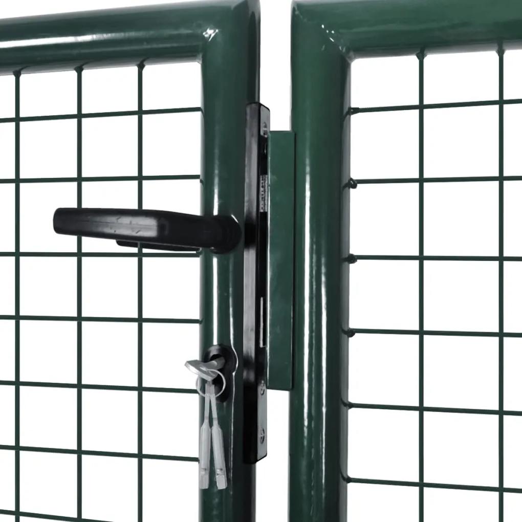 Portão de cerca 306x175 cm aço verde