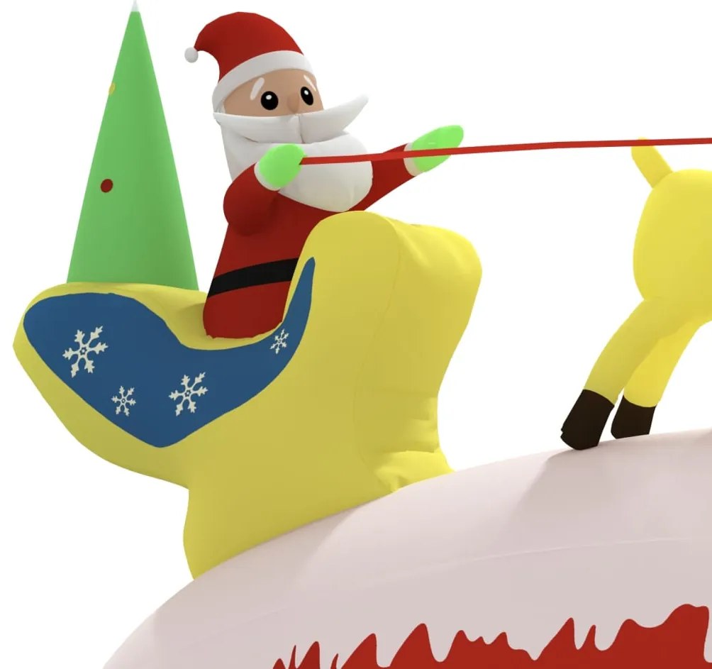Pai Natal e renas insufláveis com luzes LED 145 cm