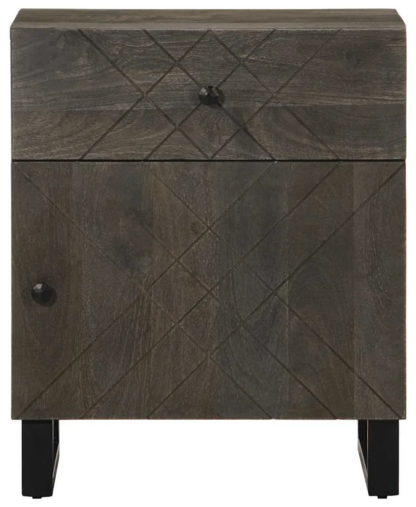 Mesa de cabeceira 50x33x60 cm madeira de mangueira maciça preto