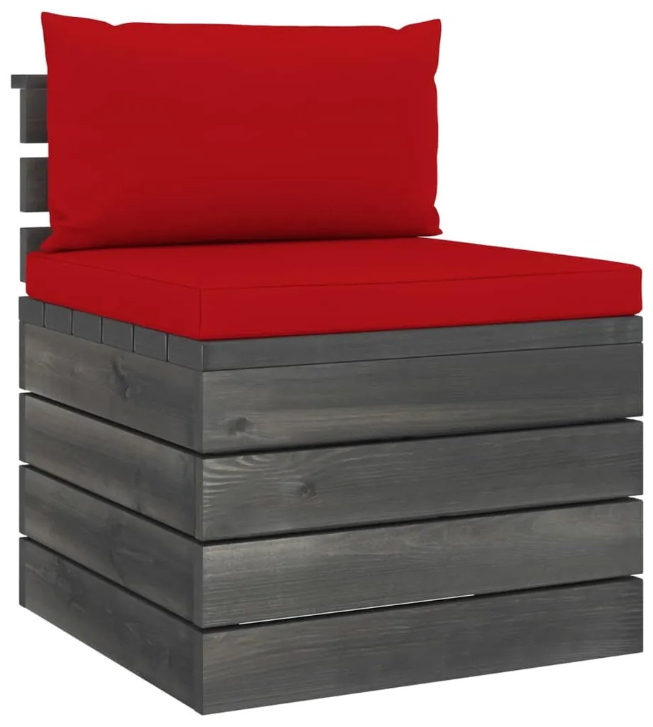 2 pcs conjunto lounge de paletes com almofadões pinho maciço