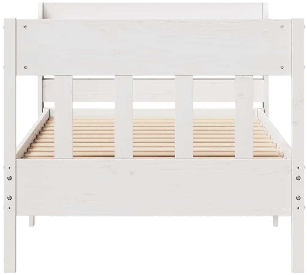 Cama sem colchão 90x190 cm madeira de pinho maciça branco